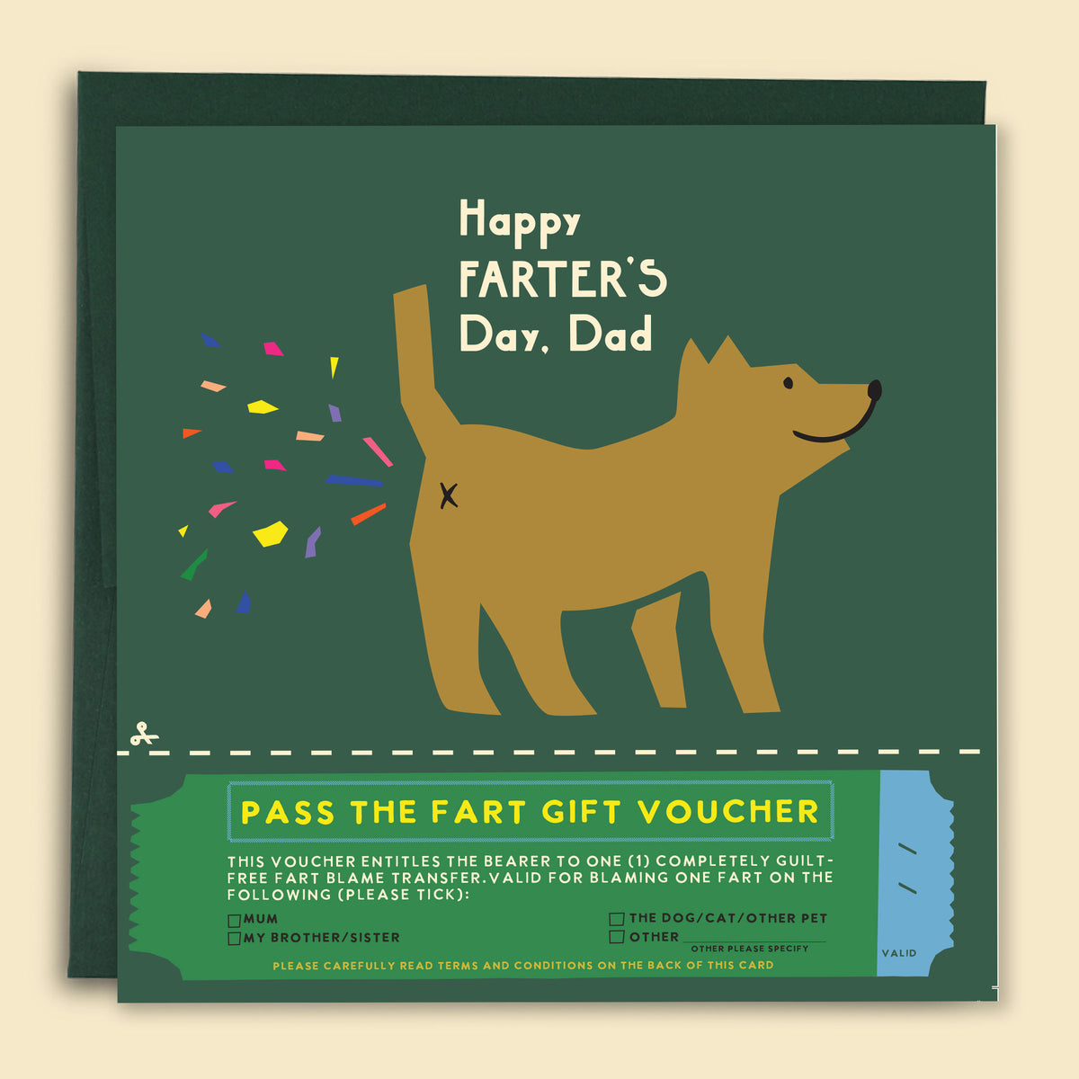 Happy Farter's Day Dad — Australian-made greeting card by Papernest