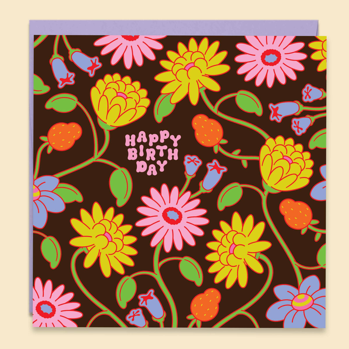 Happy Birthday Chocolate Superbloom — Australian-made greeting card by Papernest