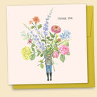 Watercolour flower bunch thank you card with gemstones by Tamsin Ainslie reading 'A bunch of thank yous'