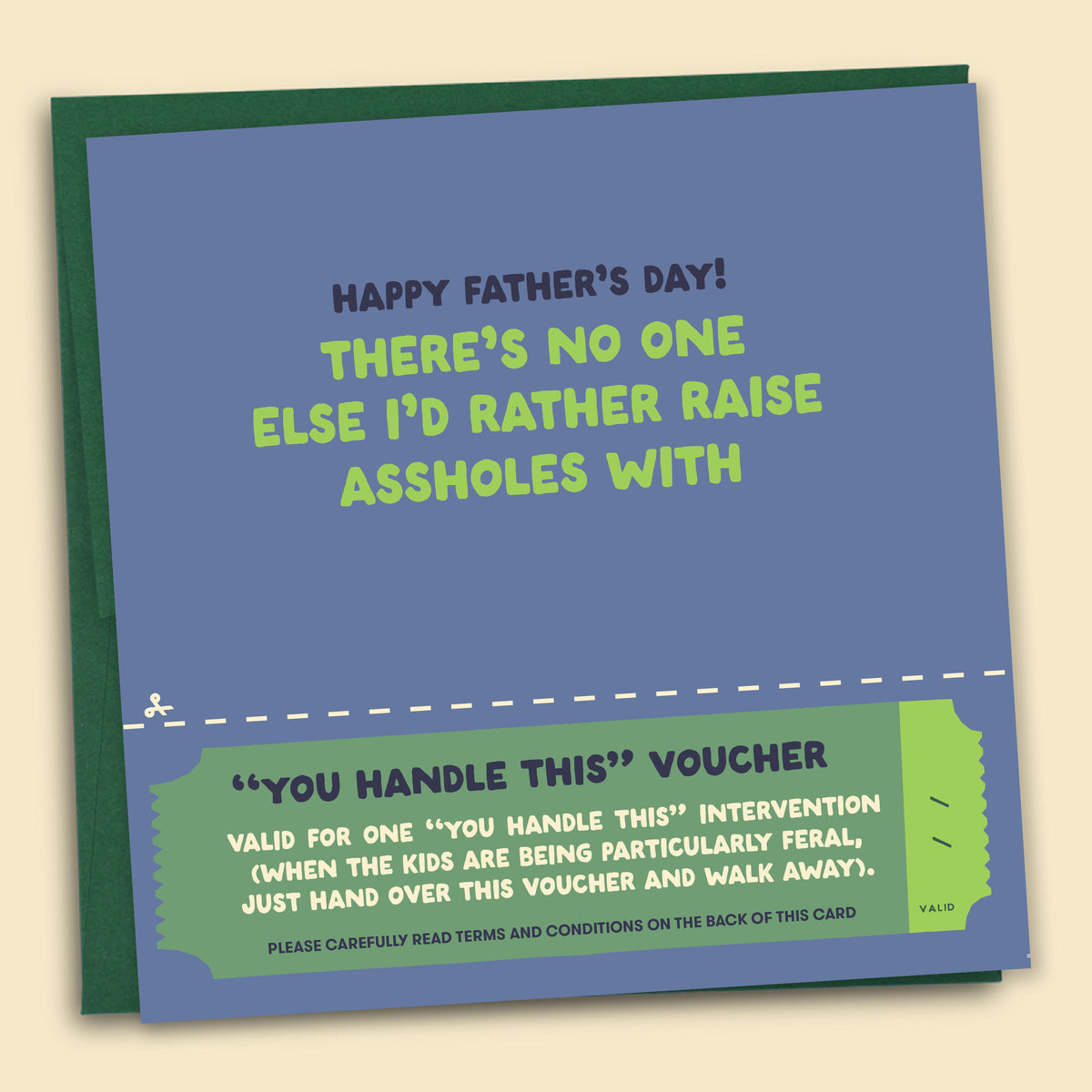 There's No One Else I'd Rather Raise These Assholes With — Australian-made greeting card by Papernest
