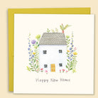 Watercolour housewarming card with gemstones by Tamsin Ainslie reading 'Happy new home'