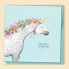 Watercolour birthday card with gemstones by Tamsin Ainslie reading 'You are magical'