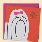 Greeting card with a hand-drawn illustration of a Shih Tzu dog, the card reads 'Let's Get Shih Tzu Faced' — Australian-made greeting card by Papernest
